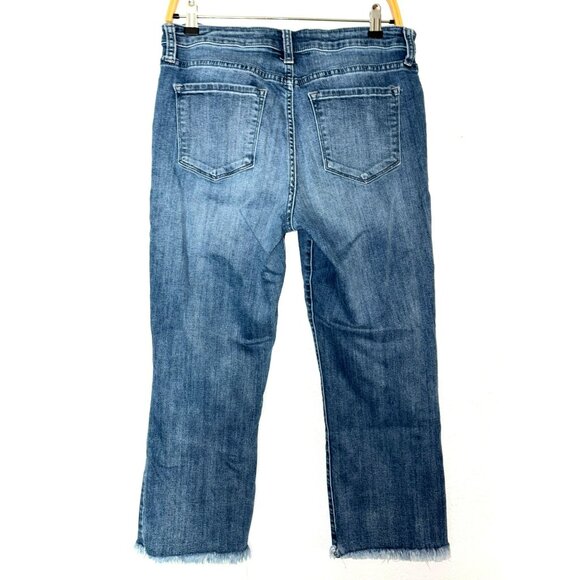 Greene St. Denim High Rise Kick Flare Button Fly Cropped  Jeans Size 31 - Picture 2 of 8